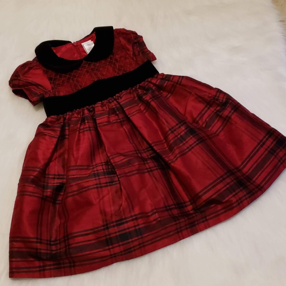 Gymboree Holiday Red Black Plaid Dress 3T